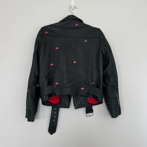 Catwalk Junkie 100% Leather Jacket with Lips - Picture 5 of 9